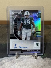 2020 Panini Prizm Draft Picks Silver Auto #252 Raequan Williams Spartans RC Card