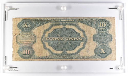 1891 $10 US Silver Certificate Large Note Red Seal *2446 - Picture 2 of 3