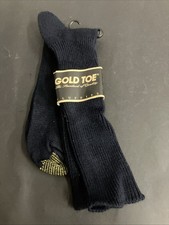 Vintage Men's Socks Fluffies Gold Toe Navy Blue Trouser Socks Acrylic Nylon New