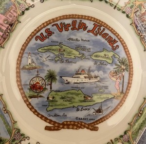 U.S. Virgin Island Ceramic Sassy brand 1989 Decorative 11 in. plate Collectible