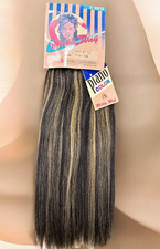Milky Way 100 human hair yaki straight weft hair extension 12in black/blonde