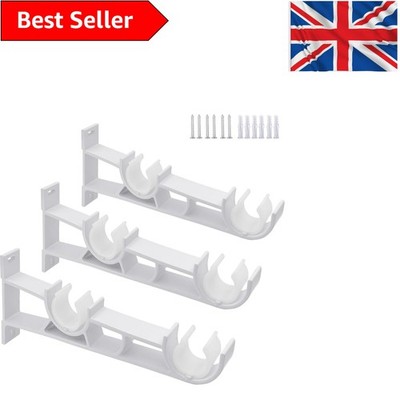3er Pack schwarze Aluminium Gardinenstangenhalter - strapazierfähig und rostbeständig
