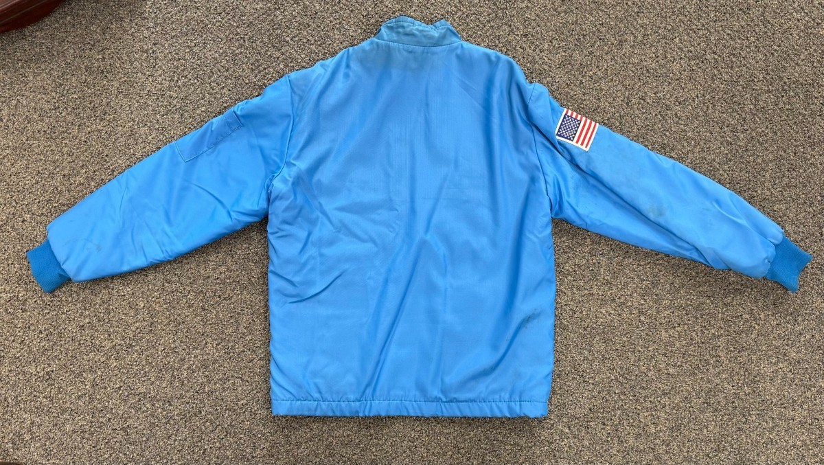 Vintage Bell System Blue, Yellow, White Fleece Lined Racing Jacket