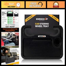 2-in-1 Car Steering Wheel Desk Tray - Adjustable Laptop Food Table for Travel