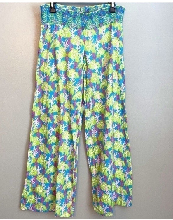 Lilly Pulitzer vintage white label smocked waist, Palazo pants small