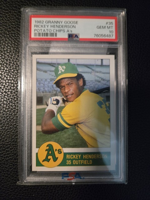 1982 GRANNY GOOSE  #35 RICKEY  HENDERSON  PSA 10  OAKLAND A's  GEM MINT pop 7