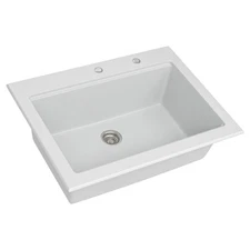 Quartz Kitchen Sink White Granite Composite Single Bowl Modern Workstation Sink