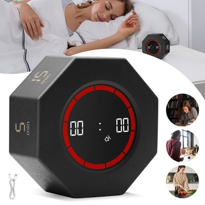 Productivity Cube Timer Gravity Sensor Flipping LED Display 7Preset Time 6*6*3cm