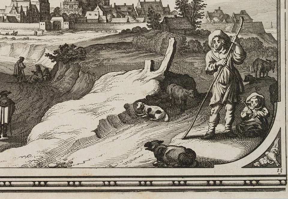 Z. ROMAN (17.Jhd), Alte Ansicht von Scherpenheuvel, um 1660, Rad. Barock - Bild 3 von 4