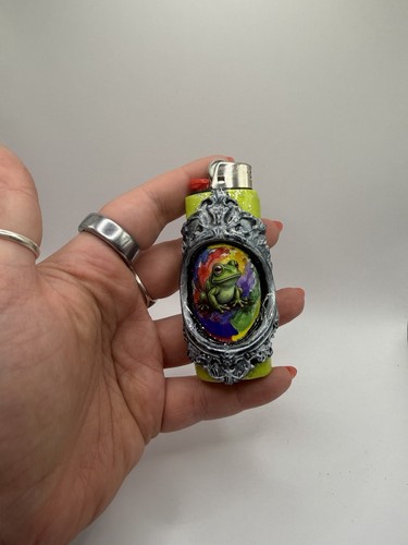 Bic Lighter Sleeve, Frog Framework, Smoking, Accessory, Polymer, Clay Handmade - Afbeelding 2 van 11