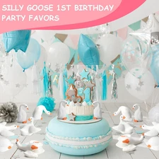 36 Pcs Mini Silly Goose Party Favors Set, Cute Rubber Goose Figurines with 36...