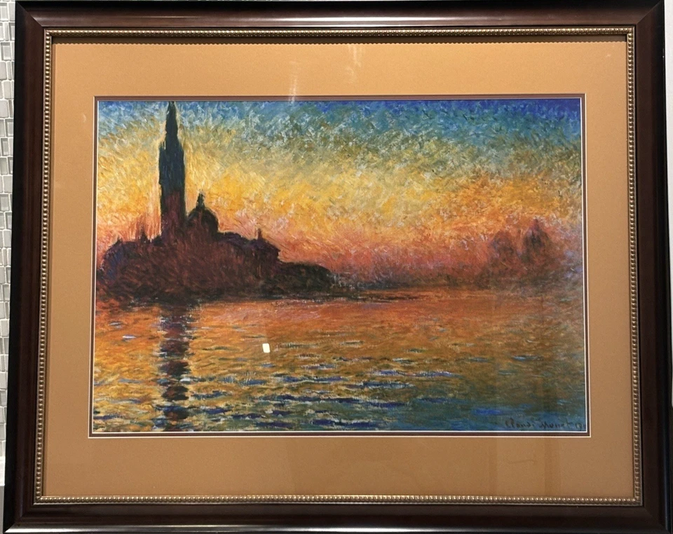 Stunning Large 32x39 Framed Matted Fine Art Claude Monet Print, Rare Decor Gifts - Image 3 of 4