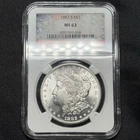 1882-S Morgan Silver Dollar NGC MS63 Flag Label Nice Original Luster