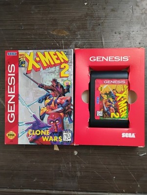 Sega Genesis X-Men 2 The Clone Wars Holo Holographic Tested Authentic No Manual 