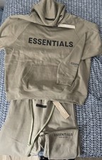 Essentials Fear Of God Olive-tan Sweat Suit Size S Same Day Shipping New