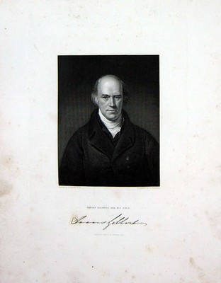 Original alter antiker Druck Cooke Taylor um 1840 Portrait Davies Gilbert viktorianisch