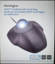 Kensington Orbit Trackball Mouse + Scroll Ring Wired Boxed Wrist Rest K72337EU