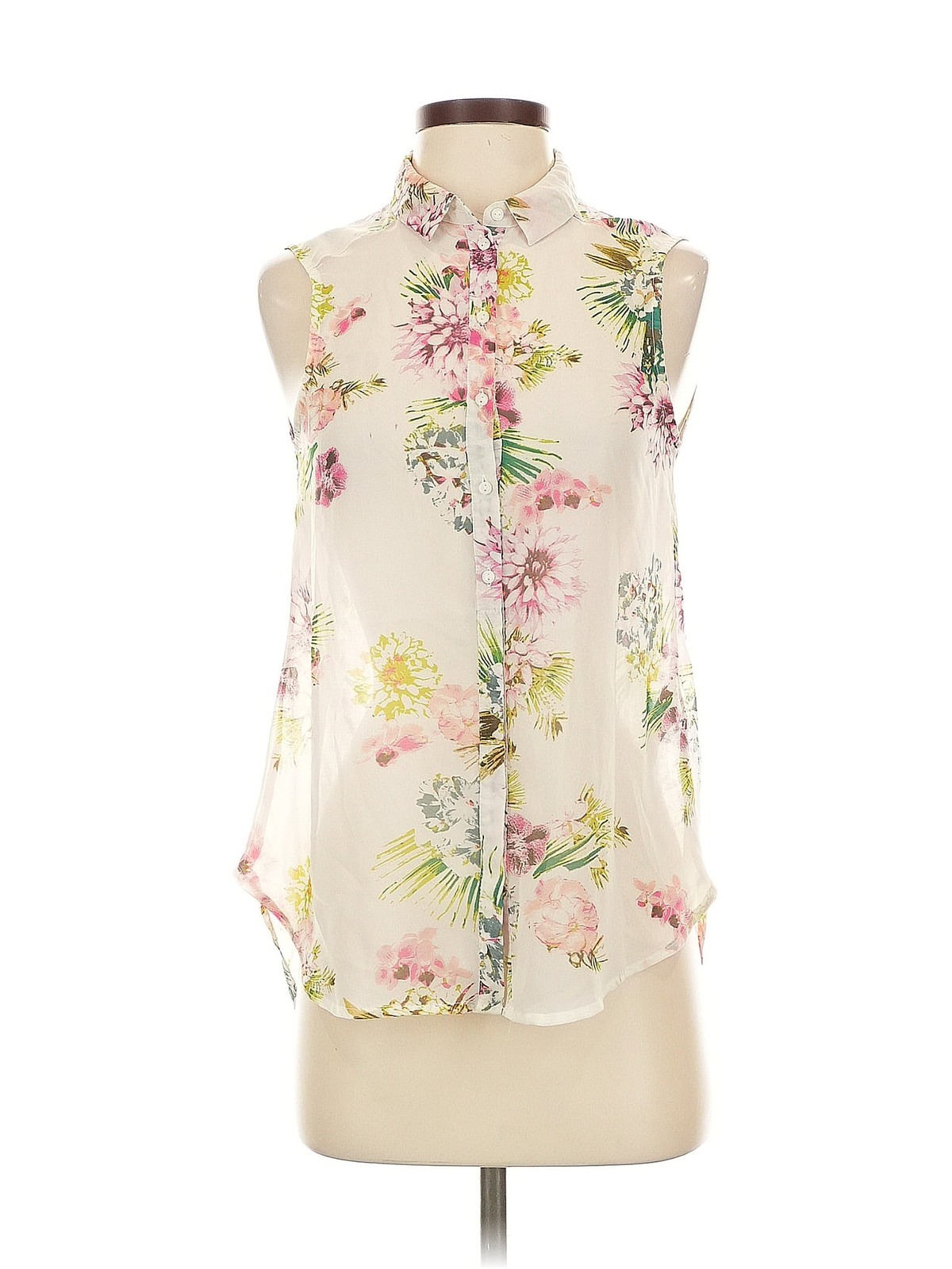 H&M Women Ivory Sleeveless Blouse 4