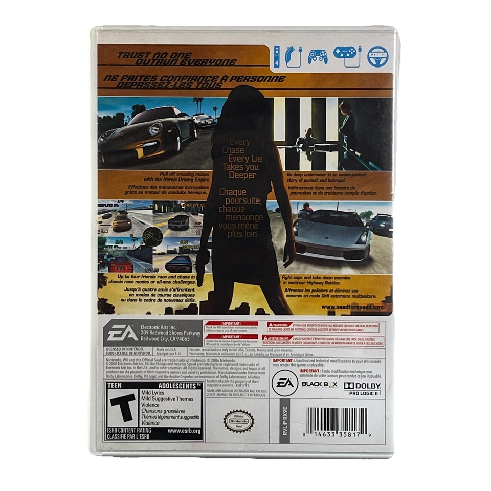Need for Speed Undercover (Nintendo Wii, 2008) CIB, Good Condition & Tested! - Image 2 of 4