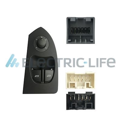 Front Left Electric Life ZRFTP76003 Switch, Window Regulator for Citroen, Fiat, Peu