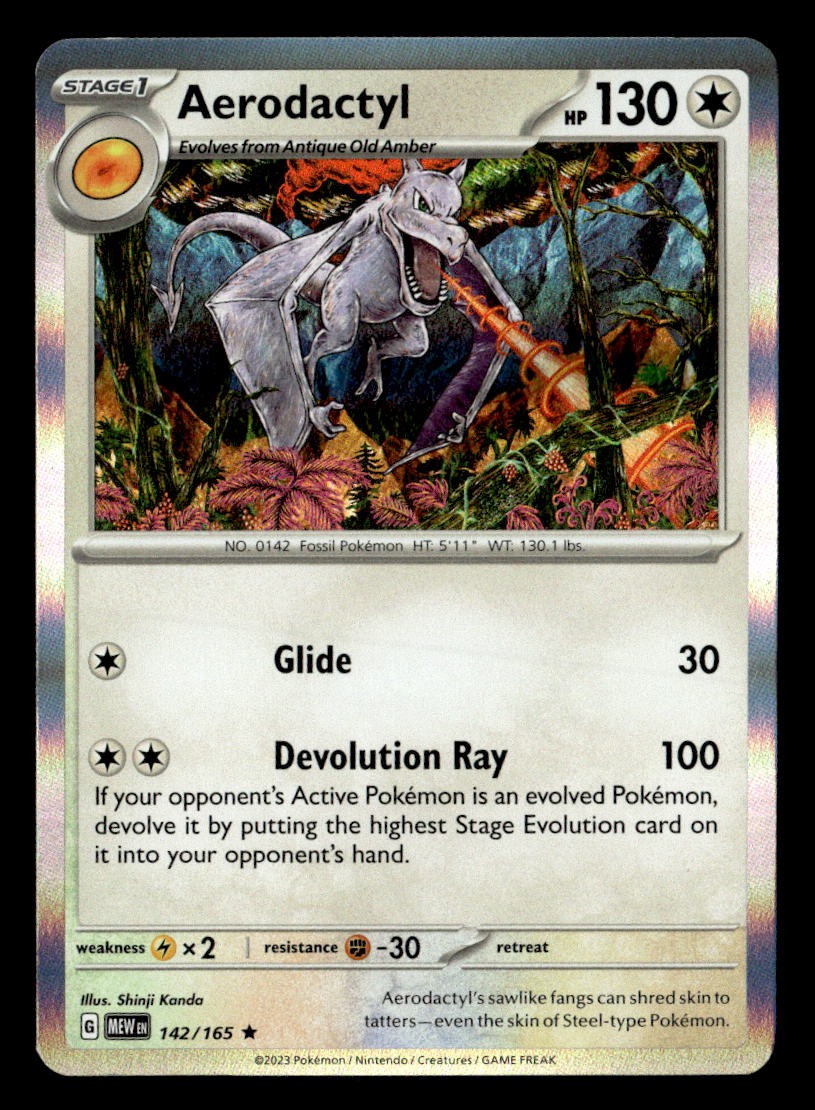 Pokemon Aerodactyl #142/165 tcg Near Mint or Better