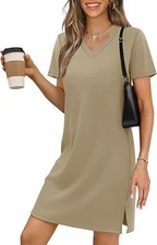 Summer Dresses for Women 2026 V-Neck Casual Sundresses T-Shirt Dress