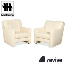 Musterring Leder Sessel Creme Beige Off-White