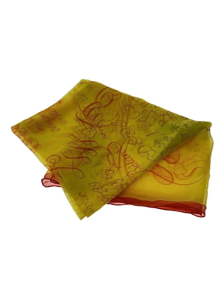 HERMES Silk Scarf Yellow Total Pattern for Women