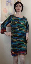 NWT genuine SIGNATURE by ROBBIE BEE multi 3/4 sleeve knit sweater dress, PL