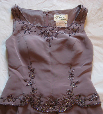 Avanti Designs Lavender 2 Pc Long Sleeveless Dress Jacket Beaded Formal  Size 6 | eBay