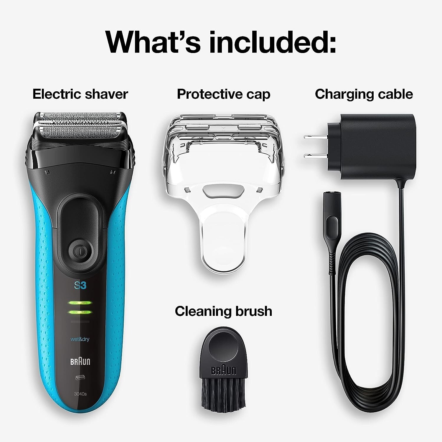 Braun Series 3 ProSkin Rechargable Wet/Dry Foil Razor & Precision Trimmer 3040S