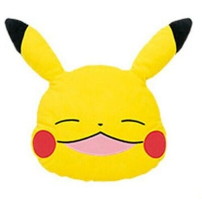 Banpresto Pokemon Pikachu Face Plush Doll Cushion Smiling 13'' Craneking Toreba