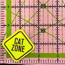 CAT ZONE Watch Out!  MINI Funny Warning Sticker: Decal Sticker Bomb Spoof Humor