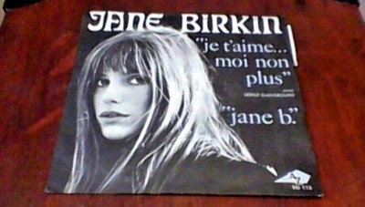 JANE BIRKIN & SERGE GAINSBOURG JE T'AIME 1st AZ DISC FRANCE PS 45 7'' 1969 BANNED