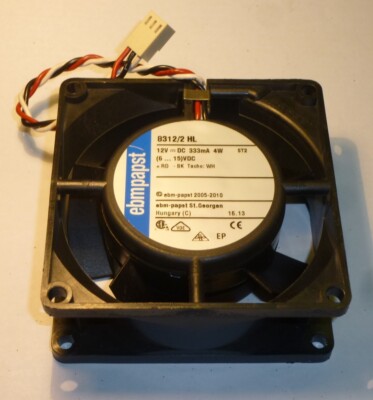 Lüfter  FAN ebmpapst, 8312/2HL 12 Volt 330mA 333mA, 4 W, 80 x 80 x 32 mm