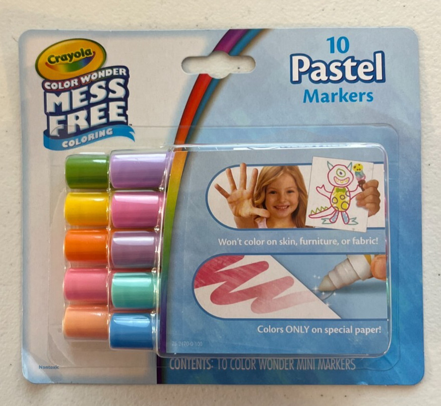 Crayola Color Wonder Mess Free Pastel Mini Markers, 2 Packag