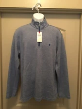NWT Men's Medium IZOD Light Blue 1/4 Zip Pullover MSRP is $60 (L1)