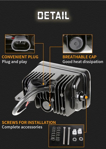 Pair Black LED Fog Lights With DRL Compatible With 2015-2020 Ford F150 2017 2018 Ford F250 - View #7