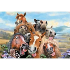 Tree-Free Greetings EcoNotes 12 Count Horses Selfie All Occasion Notecard Set...