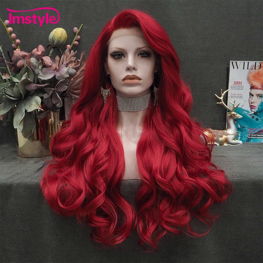 Long Synthetic Lace Front Wig Natural Wavy Cosplay Wigs Heat  display picture 1