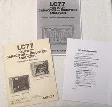 SENCORE LC77 Owners Manual, ORIGINAL Schematic, Parts List & Manual Addendum!