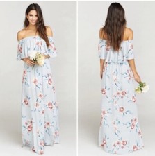 Show Me Your Mumu Hacienda Maxi Dress Floral Blue Size M
