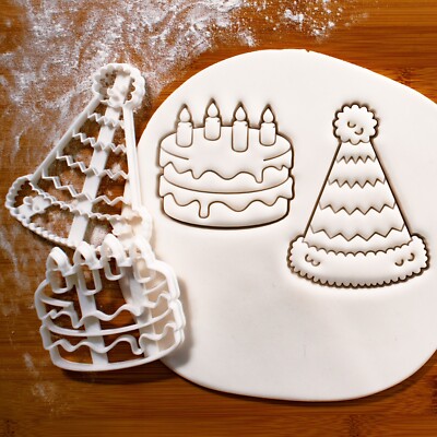 2er Set Kuchen und Party Hut Ausstechformen - Geburtstag Feier, Jubiläum
