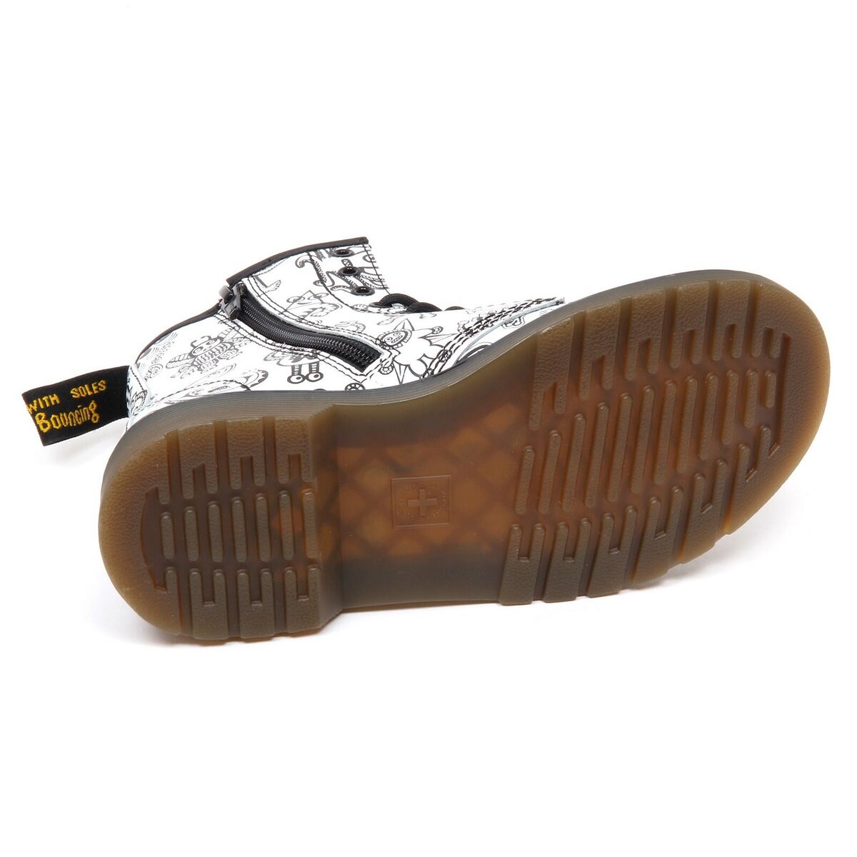 D3844 caja) anfibio niña DR. MARTENS negro/blanco bota zapato | eBay