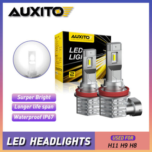 M4 AUXITO Combo H8 LED Headlight Bulbs High H9 Low Beam Super Bright 40000LM X2