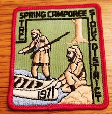 Sioux District Spring Camporee TRC 1971 Patch BSA Boy Scouts