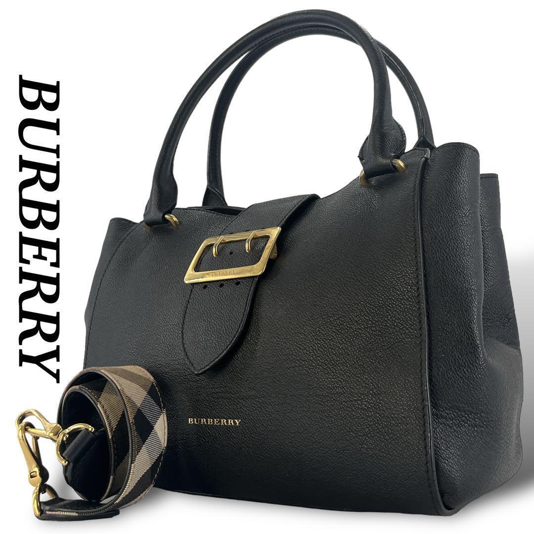 Burberry Shoulder Bag Nova Check Leather Black Authentic F1104116