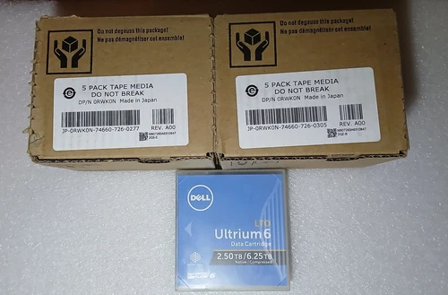 NEW - Dell 3W22T LTO-6 Tape Media P/N 03W22T (Qty 10 Pieces) 10 pack LTO6 0RWK0N