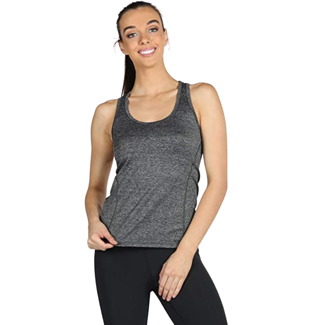 IcyZone Womens Athletic Scoop Neck Racerback Grey Sleeveless Tank Top Size  XL | eBay