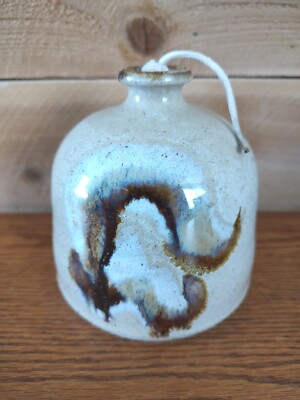 Art Pottery Candle Oil Lamp Hand Thrown Signed Bolder Tan Stoneware 4.25 X 4.25